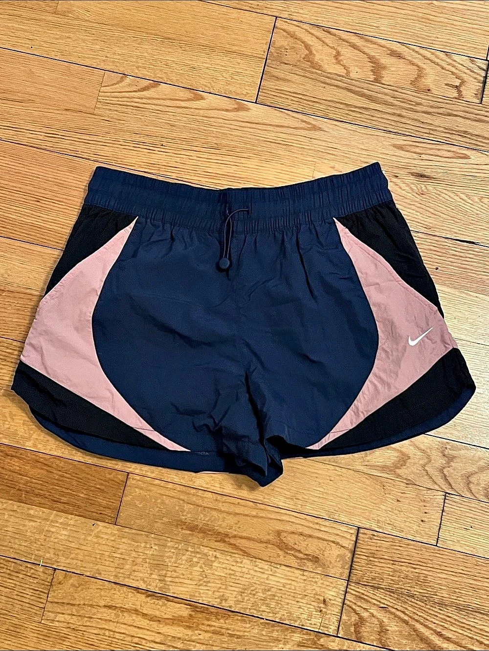 Nike Color Block Athletic Shorts Blue & Pink Medium